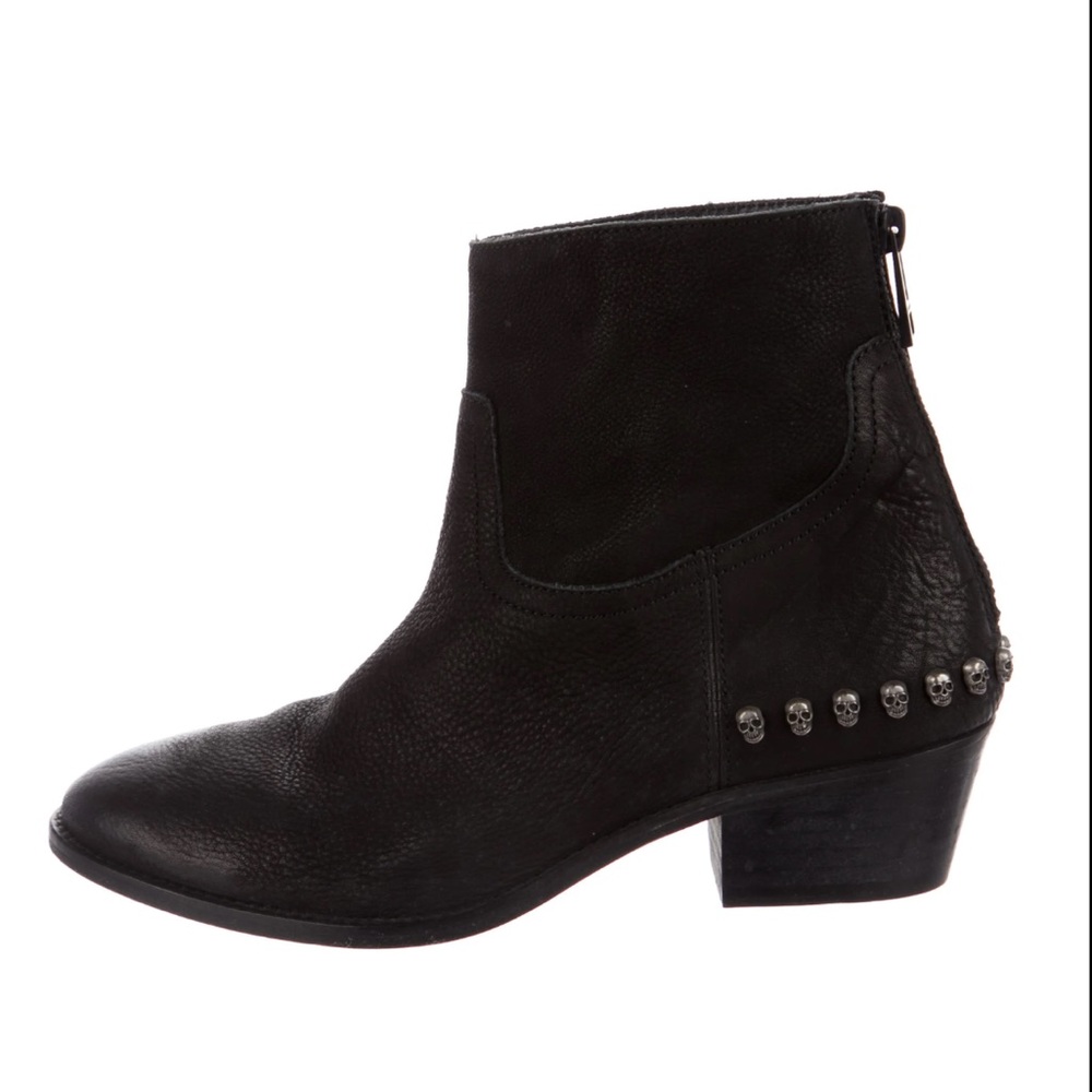 Zadig & Voltaire Leather Skull Detail Boots Booties 5.5-6